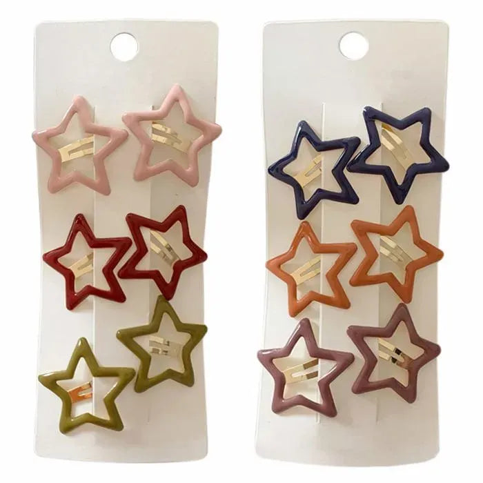 12 Piece Metal Star Shaped Decorative Clip Set, Assorted Colors, 4 cm
