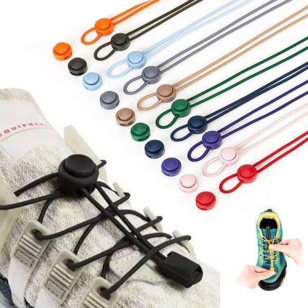 Elastic Shoelaces Orange 2 Pairs, No Tie Drawstring Shoelaces