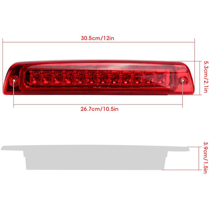 LED Brake Lights, Third Brake Light, High-Mounted, 55077263AB Compatible with Dodge Ram 1500 2500 3500