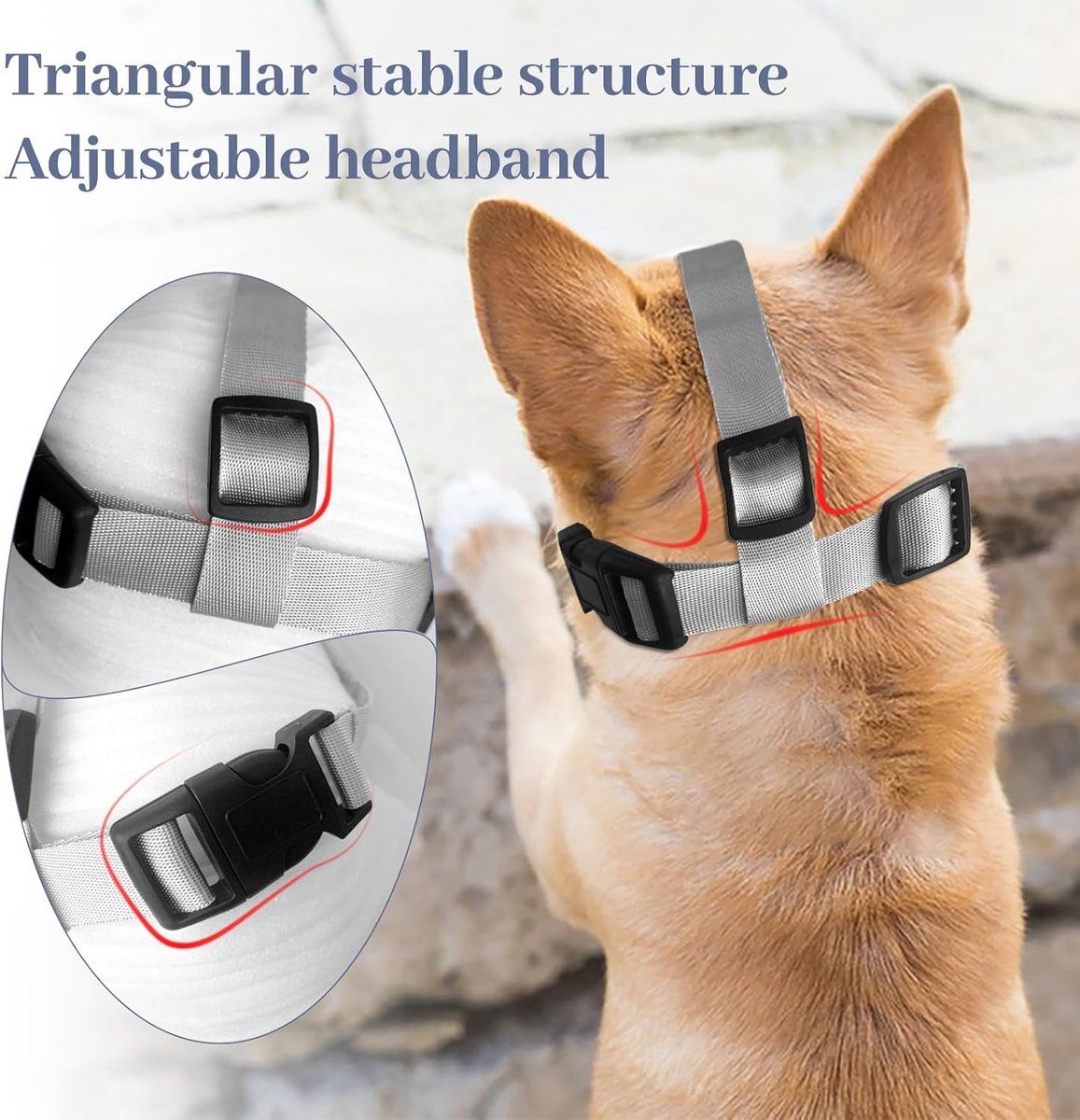 Dog Muzzle Soft Breathable Mesh With Adjustable Straps, Full Cover Anti Biting Barking For Small Medium Large Dogs, Black Gray XL
