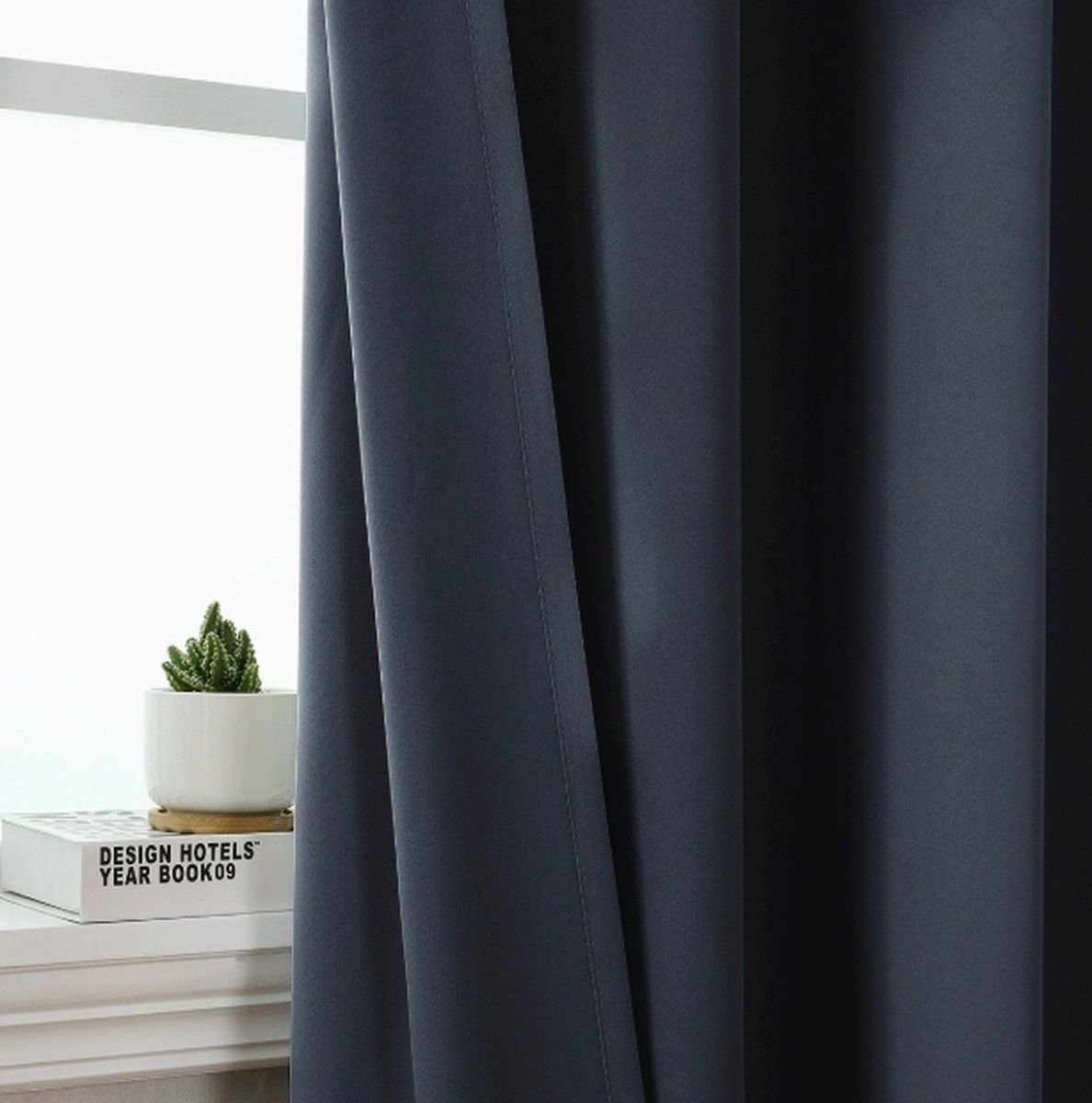1 Panel Dark Gray Blackout Curtain Panel With Grommets, Thermal Insulated Microfiber Window Drapes For Bedroom And Office, 100 x 250 cm