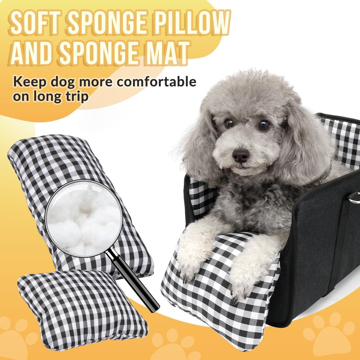 1 Piece Dog Car Seat with Armrest Padded Grey, up to 5 kg