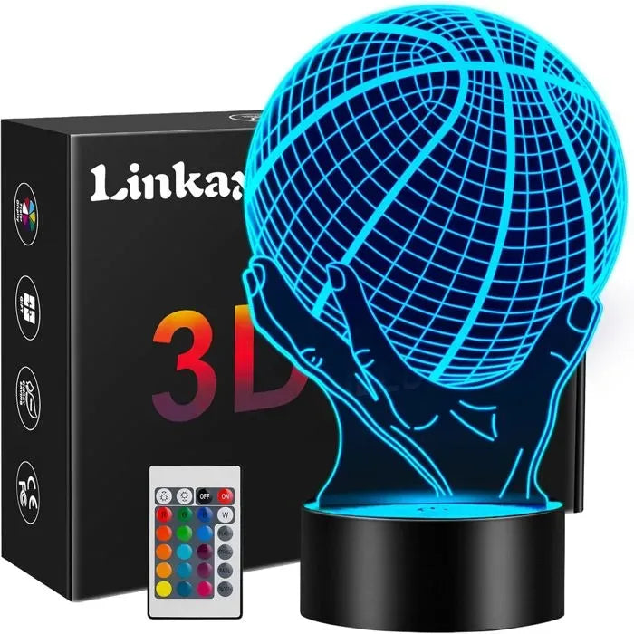 3D Basketball Night Light with 16 Colors