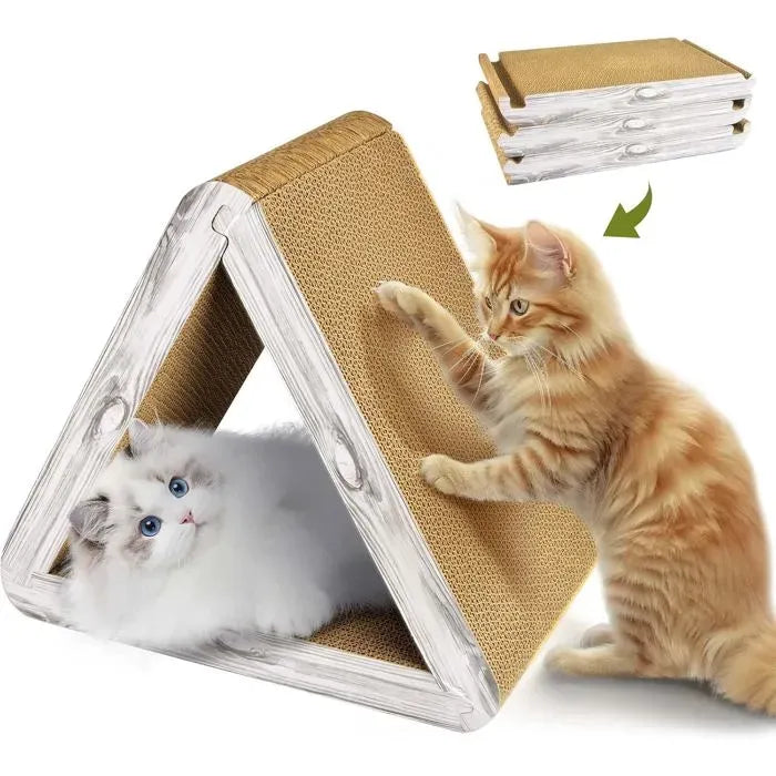Foldable Triangle Cat Scratcher with 6 Sides
