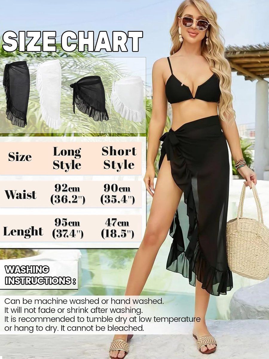Womens Chiffon Pareo Beach Wrap, 95 x 95 cm