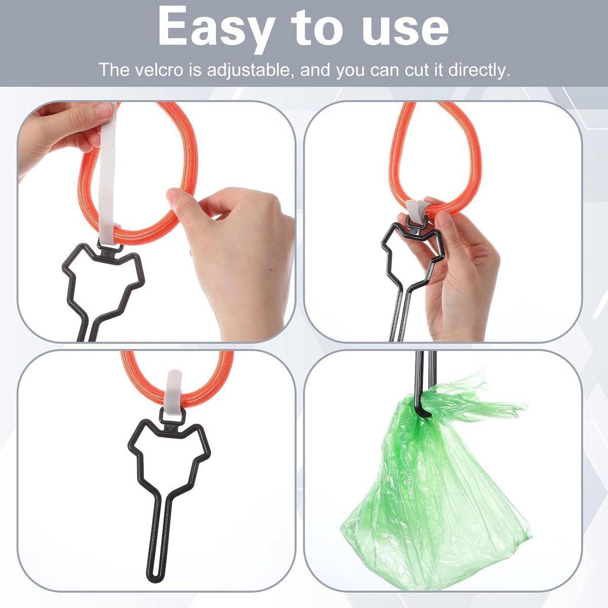 Poop Bag Holder Set of 2, Hands-Free Dog Waste Bag Dispenser for Belt or Bike, Compact and Sturdy for Walking and Running with Your Dog, Black