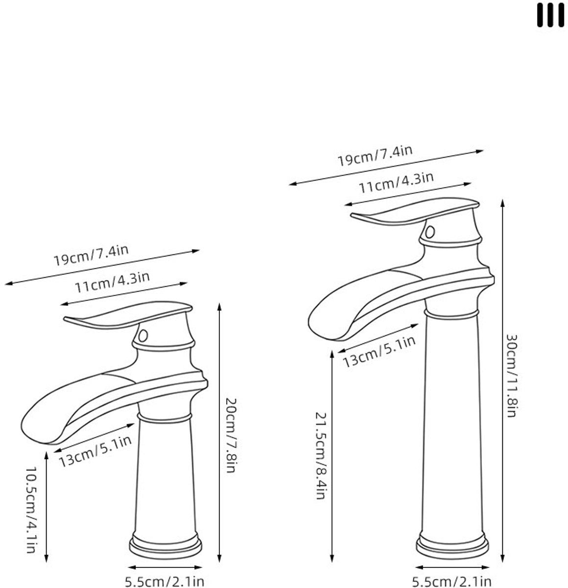 Waterfall Bathroom Faucet Single Handle Mixer Tap Hot and Cold for Bathroom Sink Washbasin, Low Model, Brushed Nickel