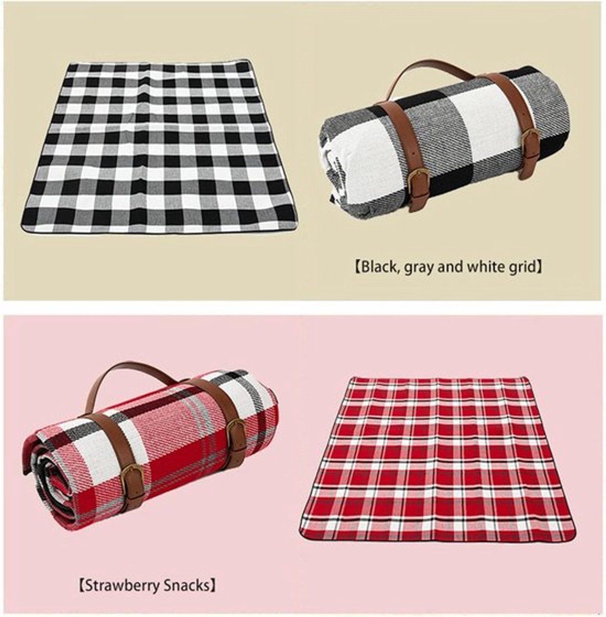 Waterproof Foldable Picnic Blanket, Large Portable Outdoor Blanket for Park Beach Camping, 200x200 cm