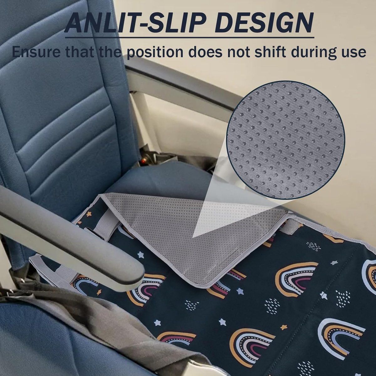 Kids Airplane Bed Portable Baby Flight Footrest Breathable Travel Seat Extender for Toddlers Sleeping, 76x44.5 cm
