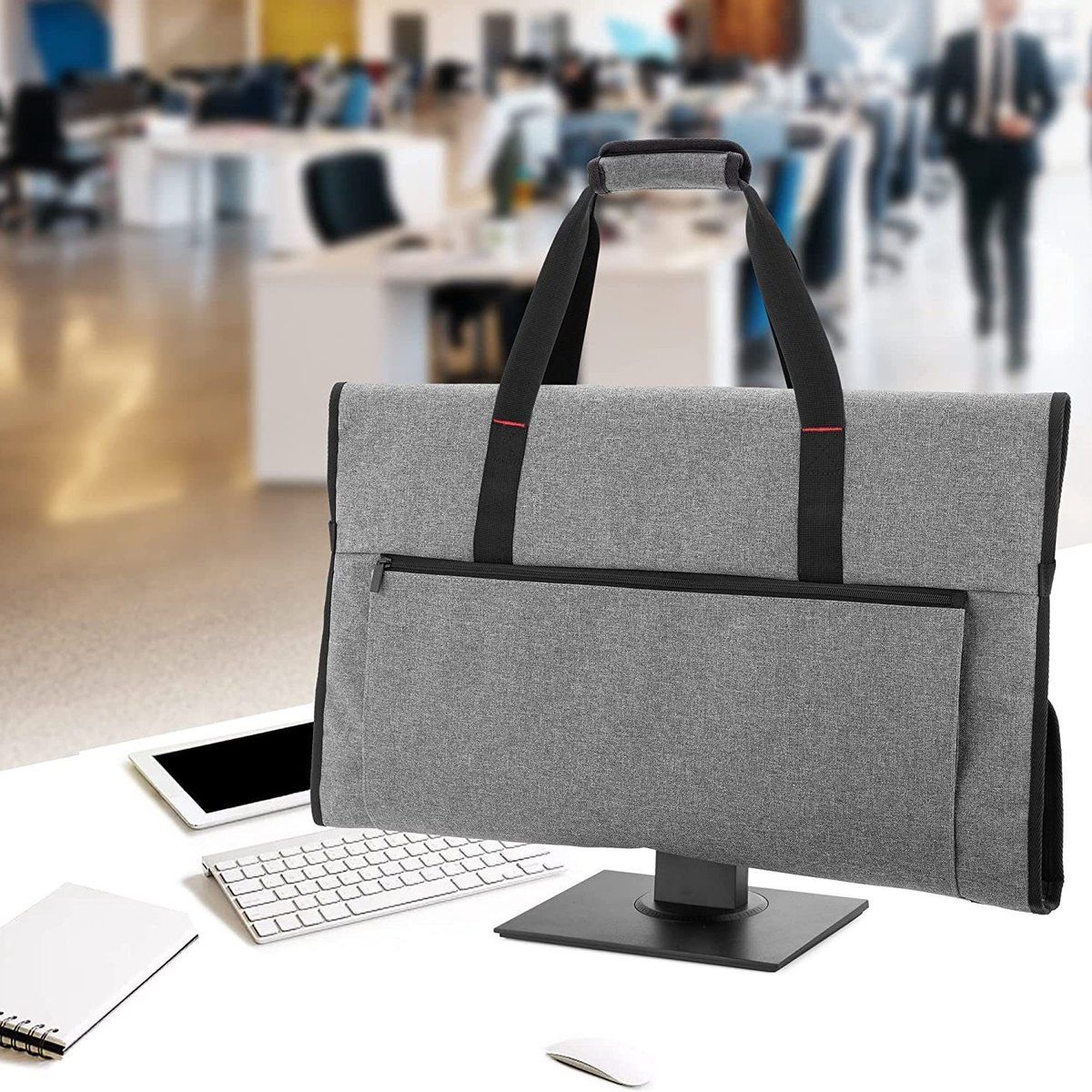Monitor Carrying Bag Dustproof Portable Monitor Sleeve Case with Adjustable Handle for Desktop Computer, Fits 20 to 24 Inch Monitors