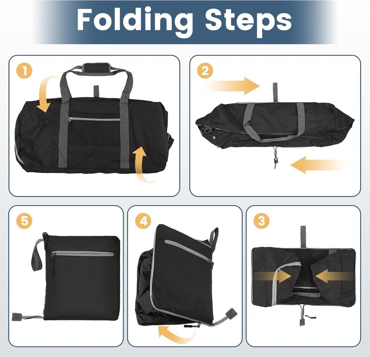 85L Foldable Travel Duffel Bag with Shoe Compartment, Waterproof Sports Gym Bag for Fitness Travel Business, Black