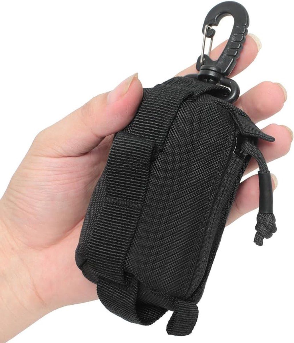 Tactical Key Wallet Compact Multifunctional Mini Wallet with Keychain for Outdoor Travel Unisex Army Green, 4.5cm/1.8in x 9cm/3.5in