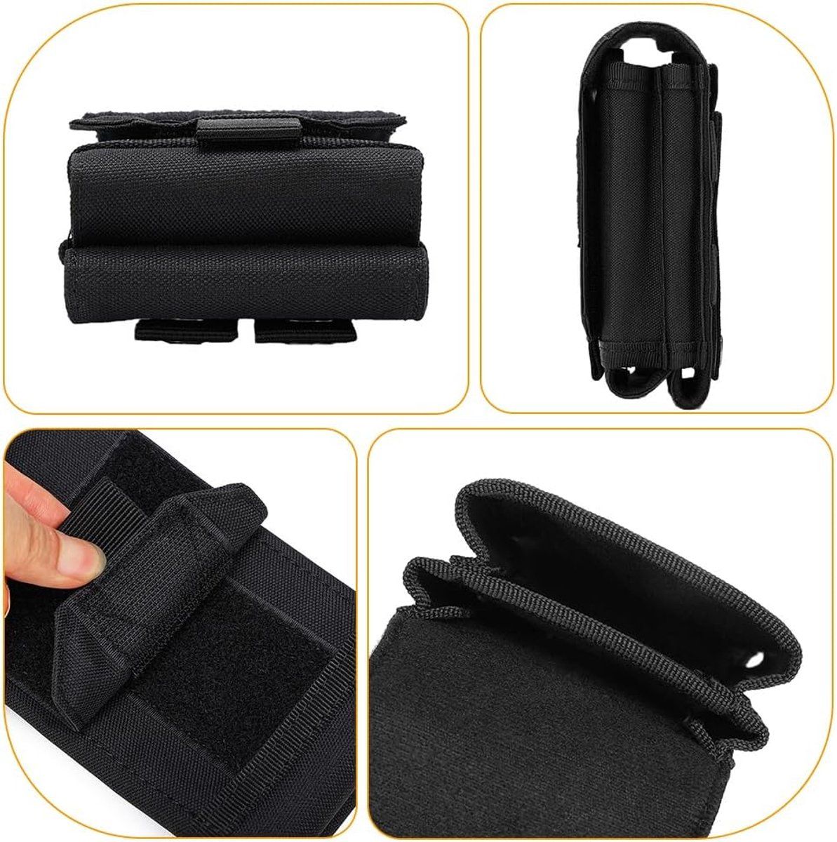 Tactical Waist Bag Men Phone Pouch Belt Holster 600D Oxford Fabric Double Pockets Wear Resistant for Camping Hiking Outdoor Green