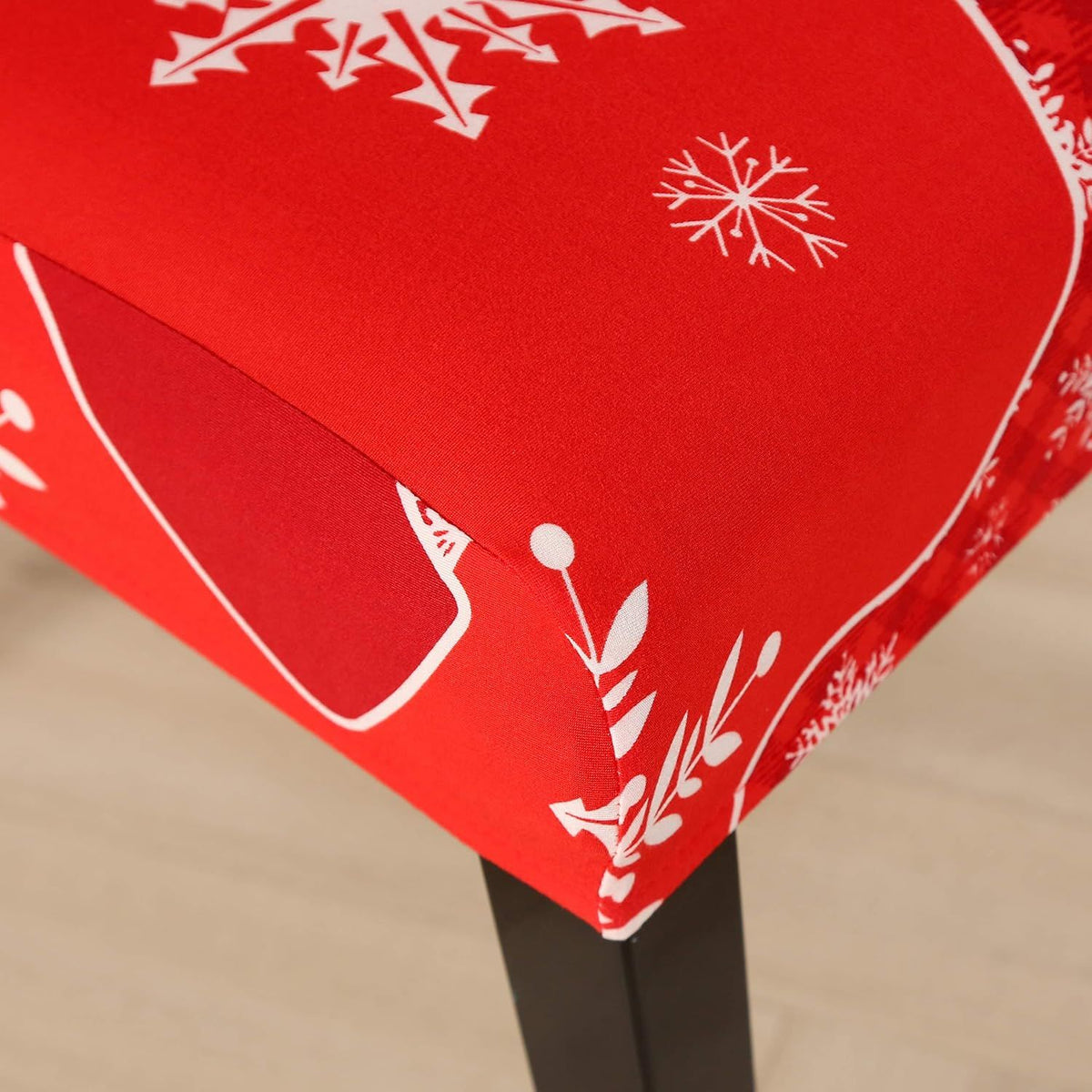 4PCS Washable Stretch Dining Room Chair Slipcovers, Removable Christmas Seat Covers for Home Decor