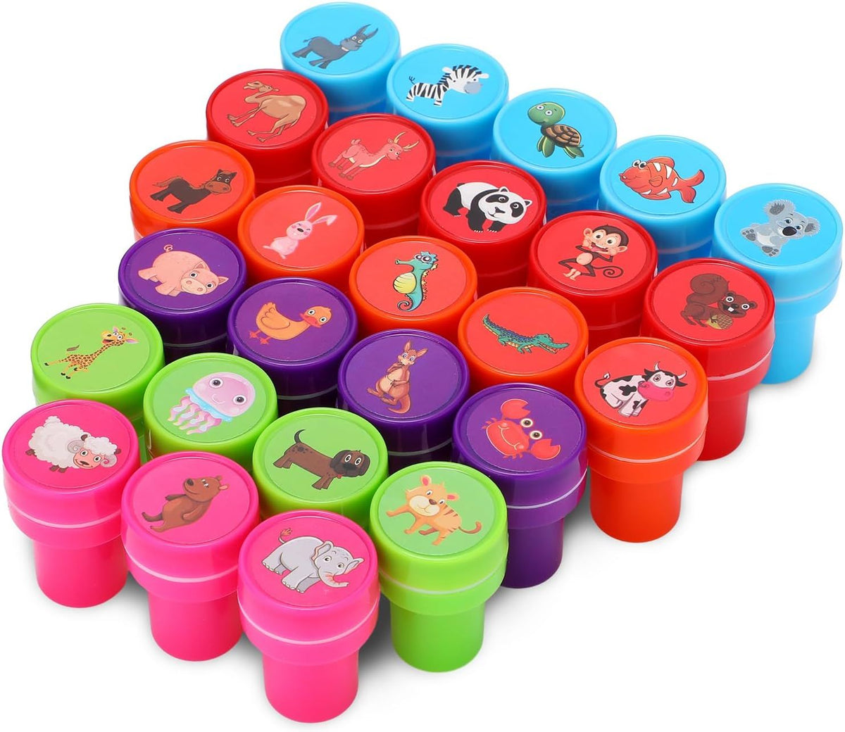 26Pcs Animal Stamps for Kids, Self Inking Stampers Party Favors Birthday Gift Goodie Bag Prizes Classroom Rewards Arts and Crafts