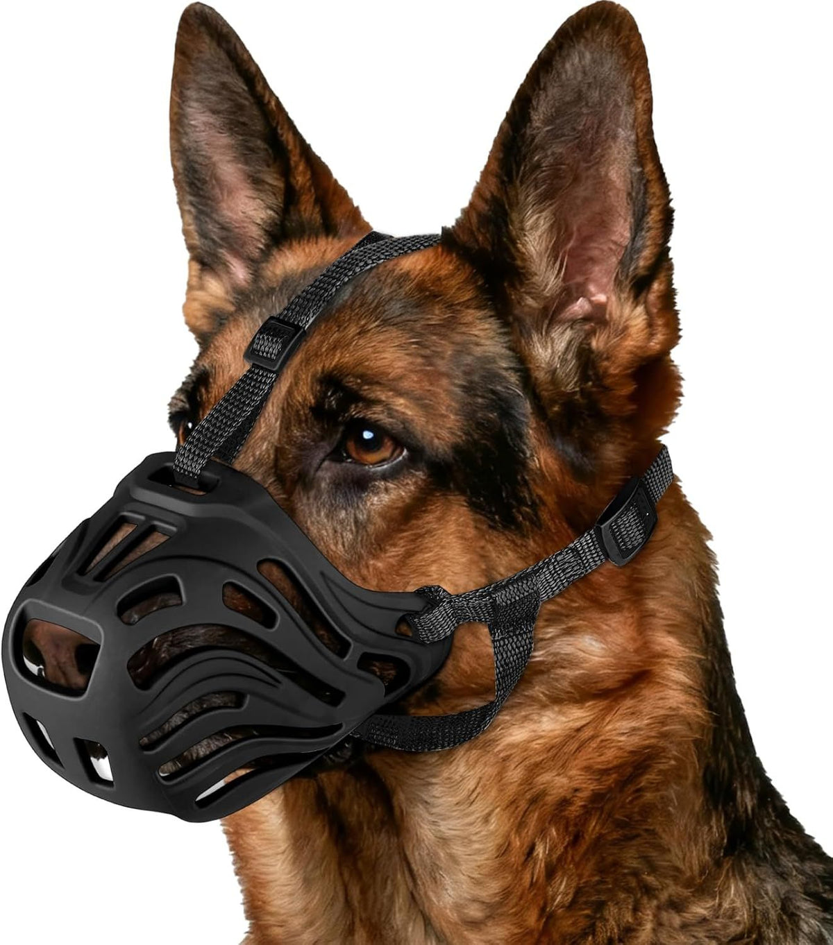 Dog Muzzle, Soft Breathable Dog Muzzles Suitable Dogs, Adjustable Basket Muzzles Prevents Chewing and Biting for Grooming Trimming Training(L)
