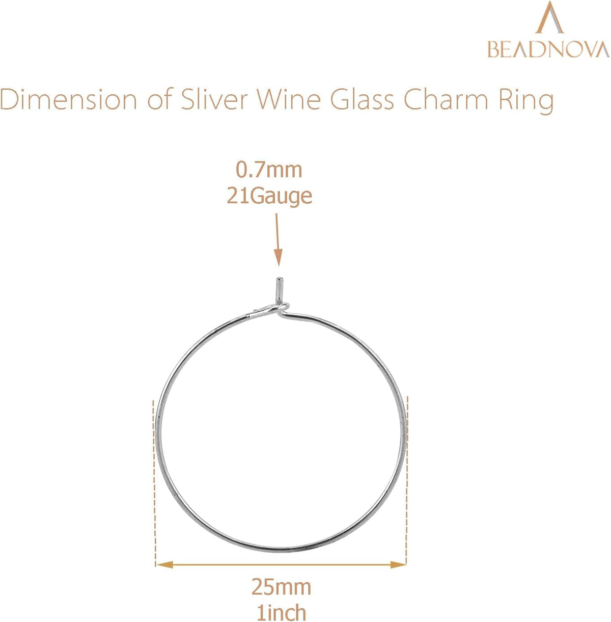 Wine Glass Charm Rings 60-120pcs Silver Plated 25mm Beading Charm Rings Wine Glass Marker for Birthday Party Wedding Festival Favor