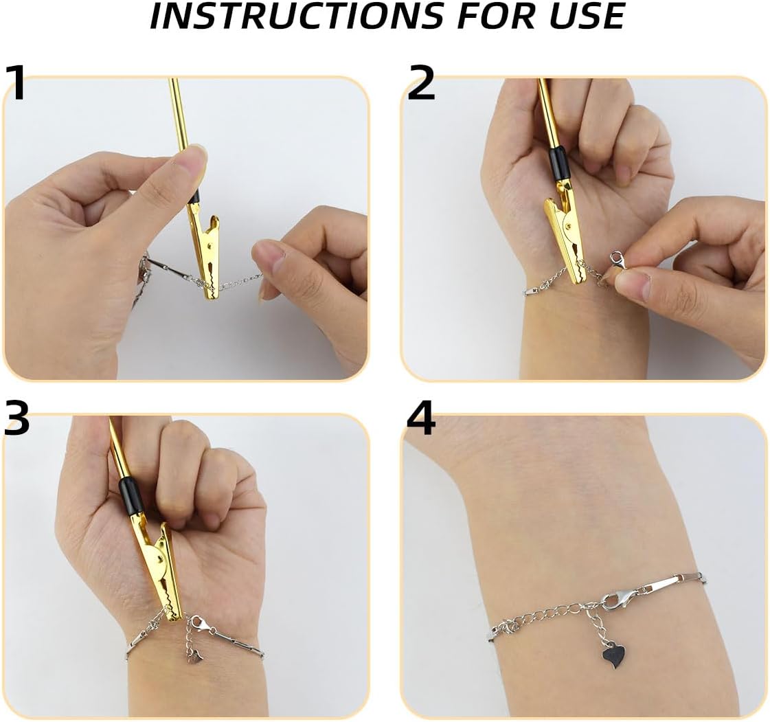 3 PCS Bracelet Helper Tool - Fastening for Watch, Necklace & Zipper Clasps Gold, Silver Rose Gold Metal Jewelry Clasp Hooking Ties