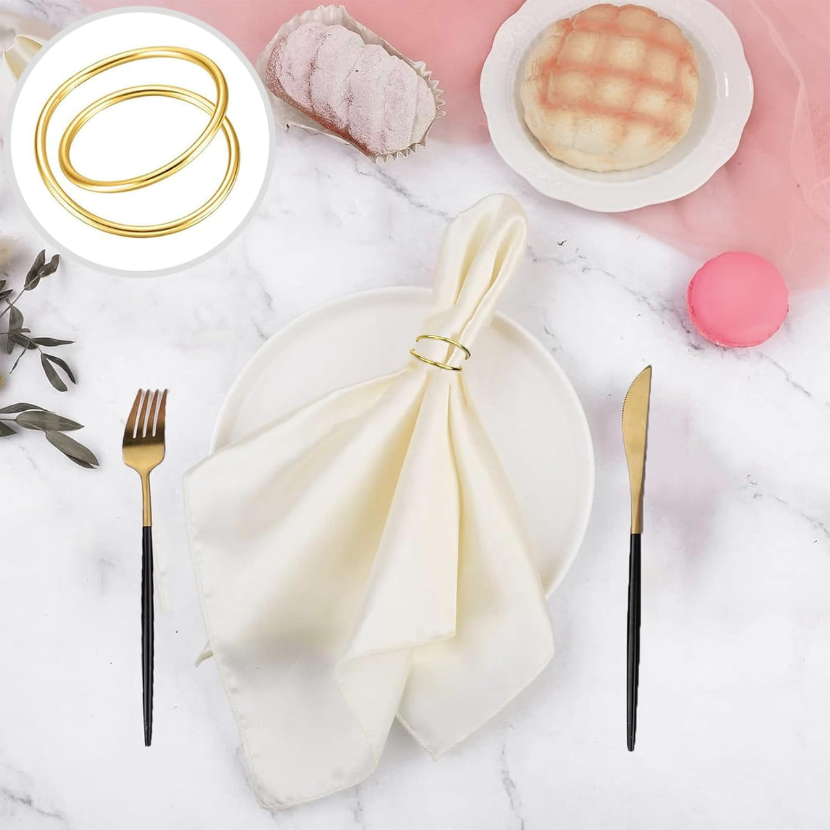 Gold Napkin Rings-12 PCS l Spiral Napkin Rings(Spiral) Napkin Holders Buckles for Family Dinner, Wedding, Party,Table Decorations