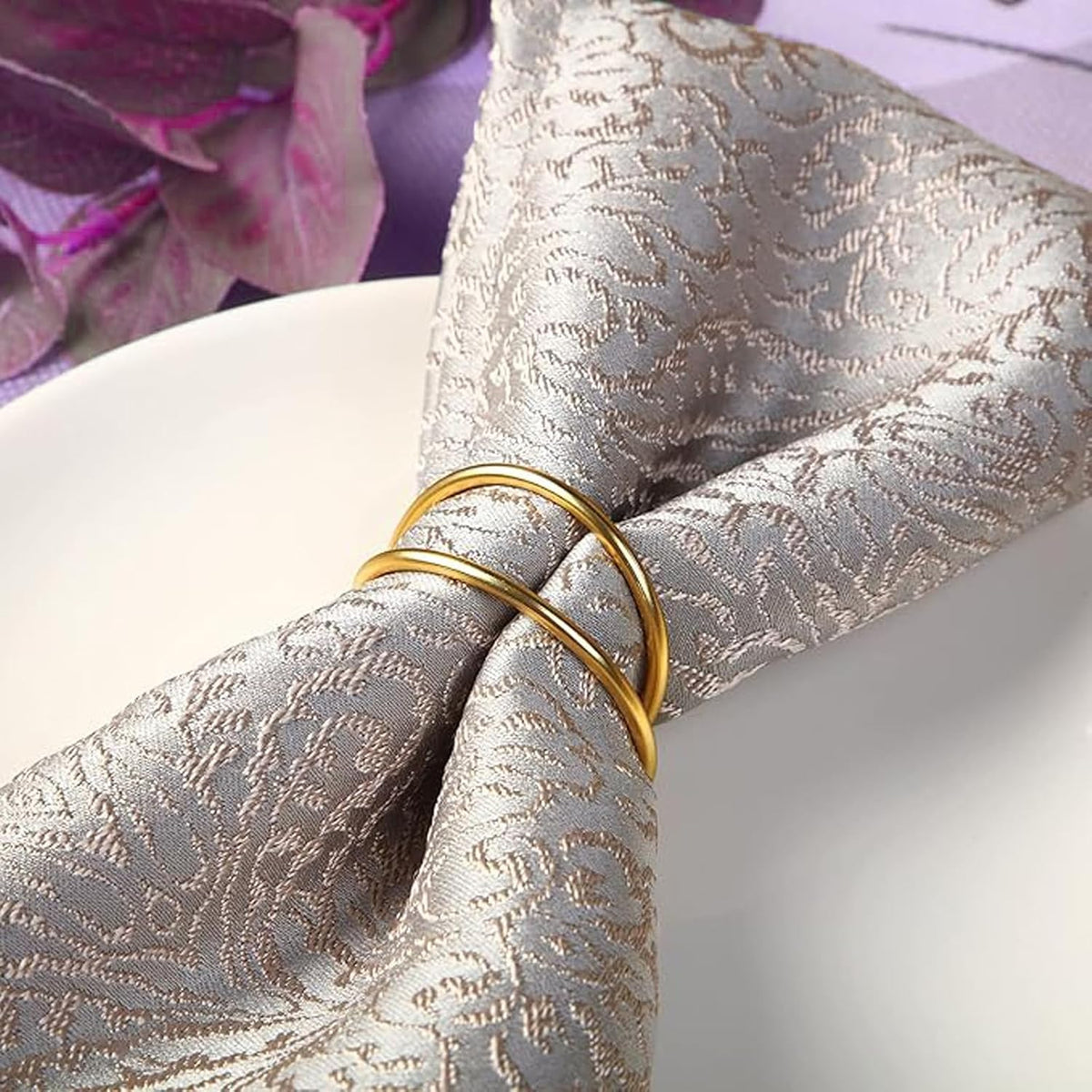 Gold Napkin Rings-12 PCS l Spiral Napkin Rings(Spiral) Napkin Holders Buckles for Family Dinner, Wedding, Party,Table Decorations