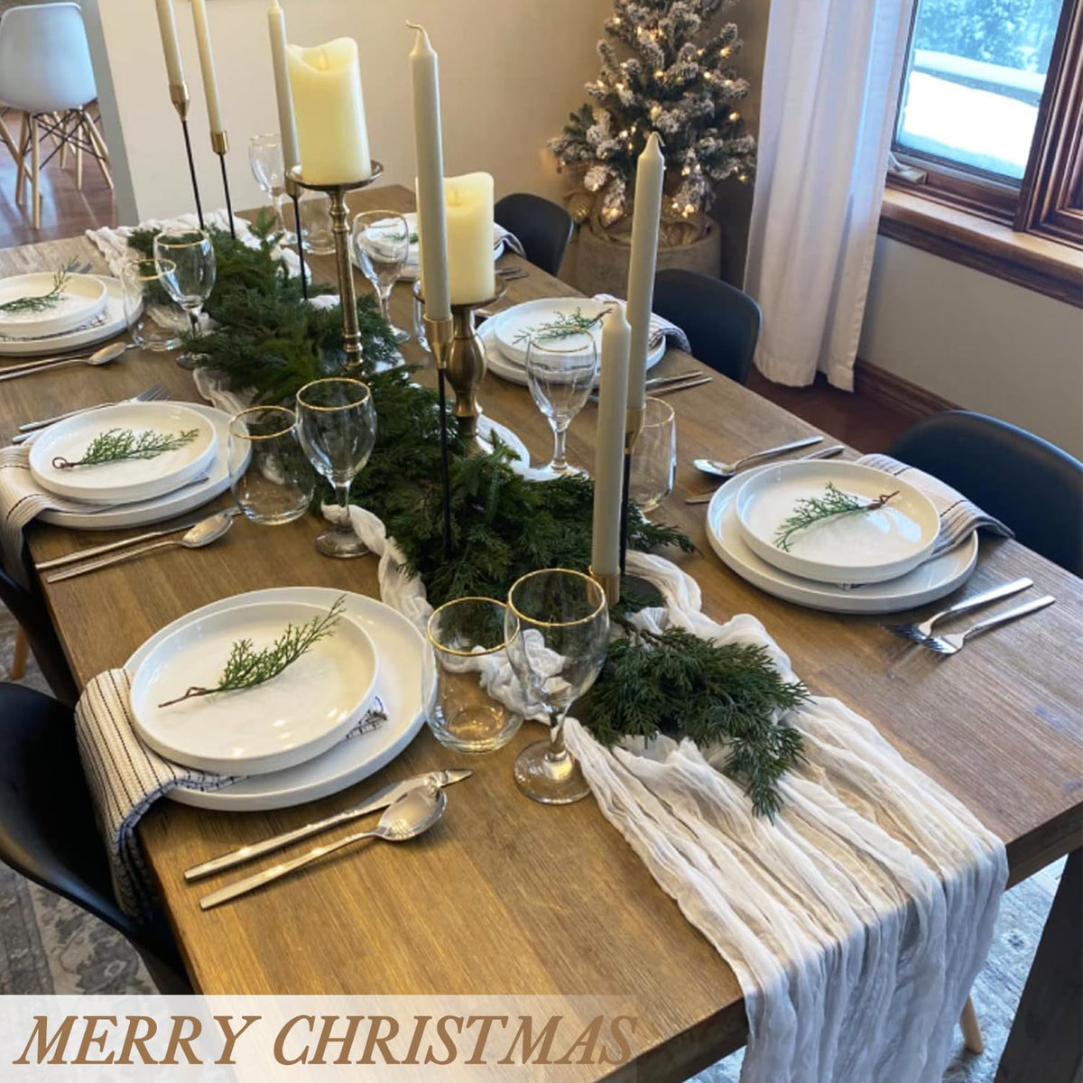 White Cheesecloth Table Runner 10FT Long Boho Gauze Table Runner Rustic Sheer Runner for Wedding Bridal Baby Shower Birthday Party Table Decor Decorations (35x120inch)