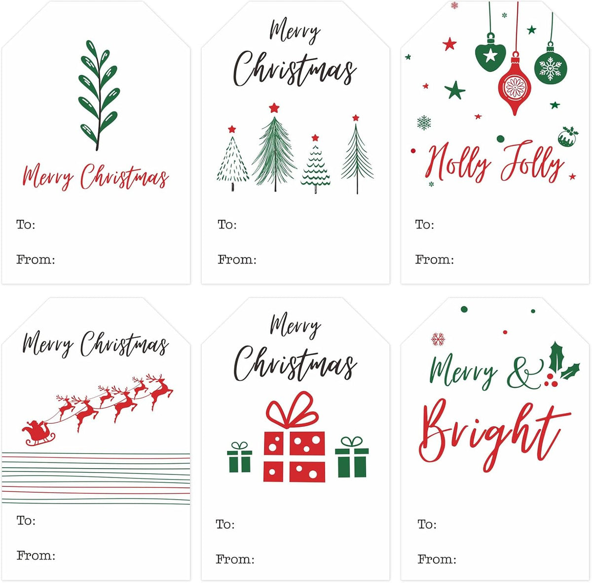 Christmas Gift Tags Stickers - 120Pcs 3x2'' Merry Christmas Name Tags Stickers Self Adhesive Holiday Present Label Sticker White Xmas to from Gift Tag Sticker for Envelope Seal Cards Gifts Wrap