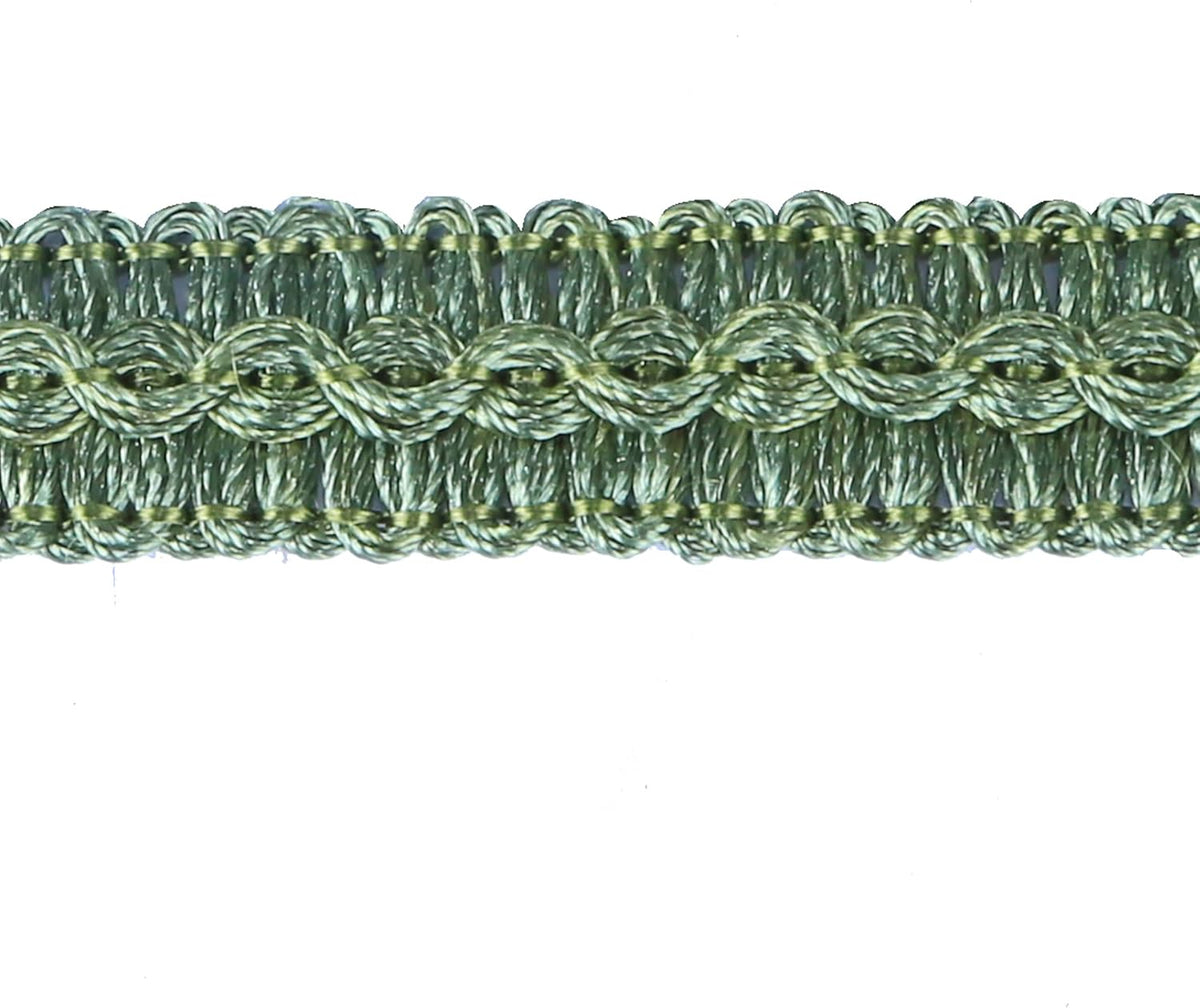 Gimp Braid Trim Cord 1.6 cm/0.63 inch Wide, 10 Yard Handmade Polyester Basic Trim, Fabric Trim for Upholstery, Sewing, Curtains, DIY Costumes, Slipcover, Home Deco (Green, 10 Yard)