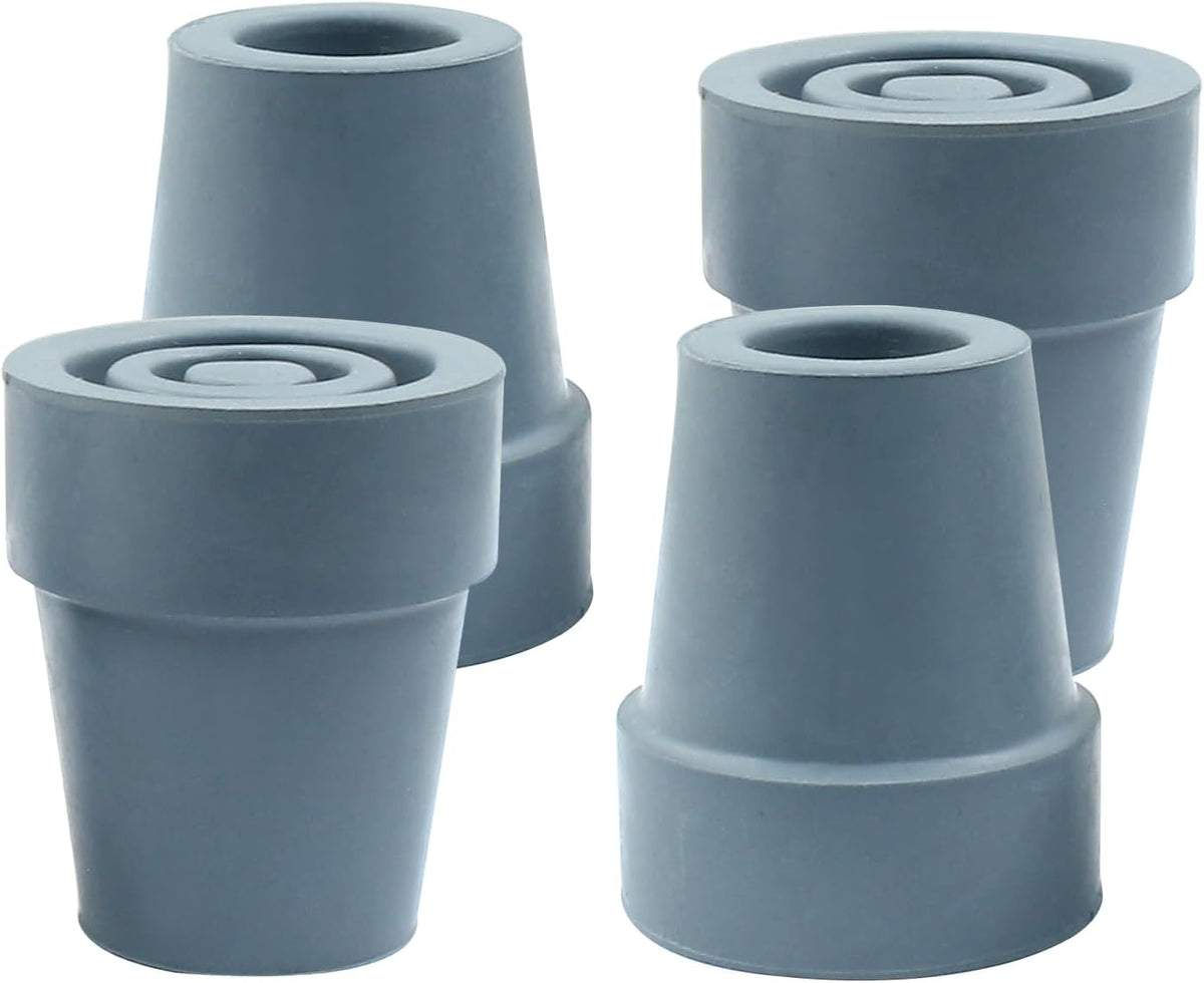 4pcs 19mm Rubber Cane Tips, 3/4 Inch Diameter Anti Slip Crutch Tips, Universal Replacement Tips for Cane, Crutch, Walker (Grey)