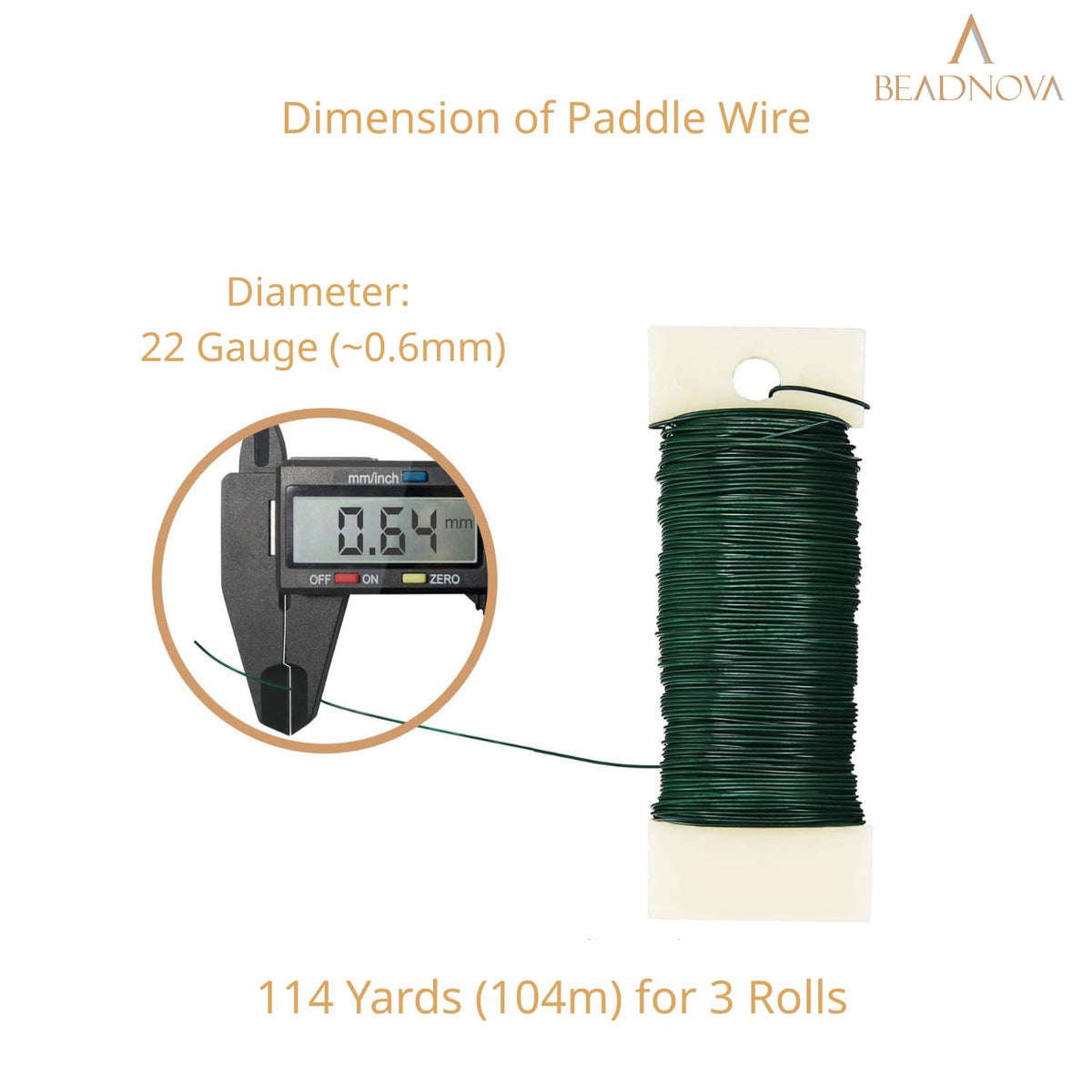 Floral Wire 114 Yards 22 Gauge Paddle Wire for Wreath Making Craft Florist Floral Flower Arrangements Garland