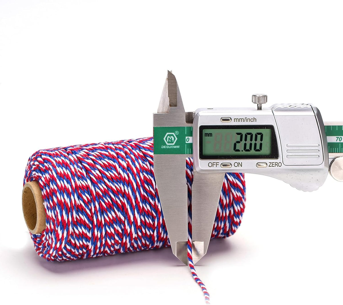 Cotton Twine Red White and Blue Twine String 2mm Thick 328 Feet Bakers Cotton String for Patriotic Day Gift Wrapping DIY Crafts and Floral Bouquet