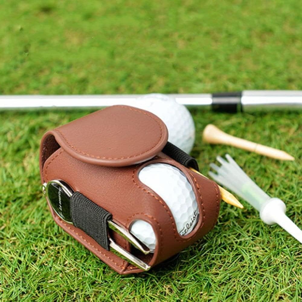 Golf Ball Pouch Set of 2 Belt Clip Holder Perfect Golf Gift for Men