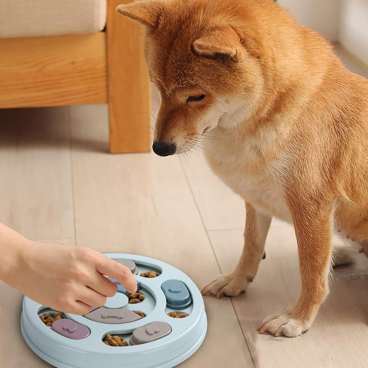 Dog Twister Puzzle Toy - Interactive Intelligence Game for Dogs - Blue