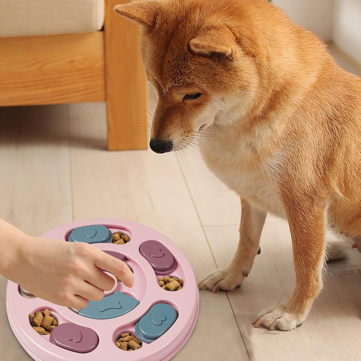 Dog Puzzle Game - Interactive Dog Twister Toy for Intelligence Training - Pink