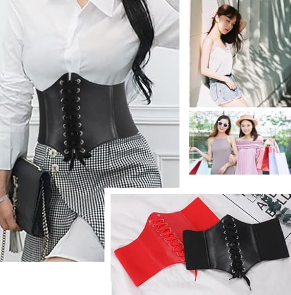 Women's Waist Cincher Corset Belt - 83cm Size M Black - Adjustable Slimming Body Shaper