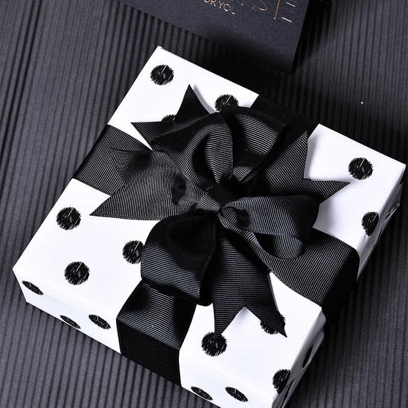 Black Grosgrain Ribbon 1 1/2 inch 50 Yards Black Ribbon for Gift Package Wrapping Floral Design Crafting Party Wedding Decorations