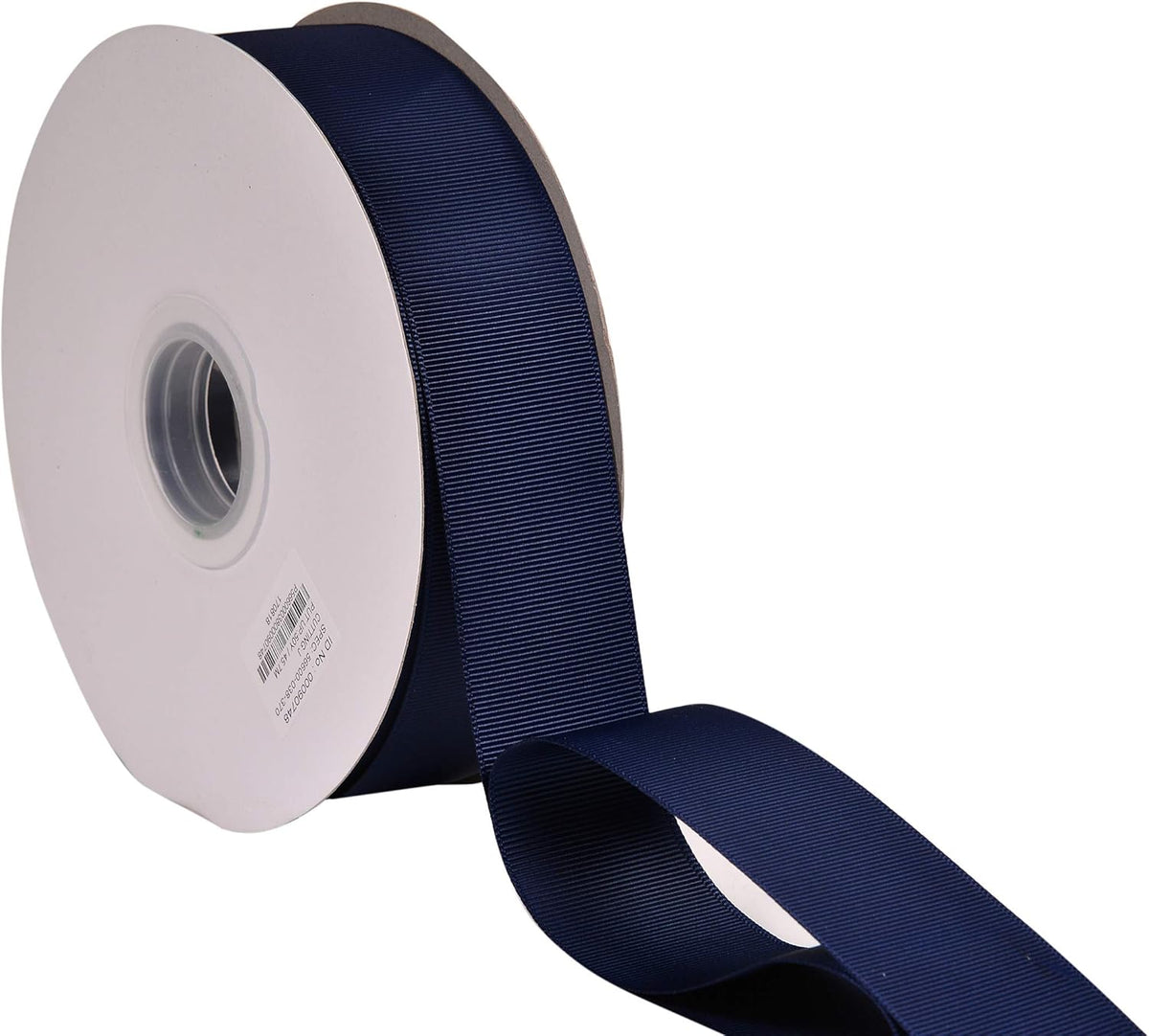 Navy Grosgrain Ribbon, 1 1/2 Inch 50 Yards, Great for Crafts Bows Flower Bouquet Wedding Home Decor Gift Wrapping