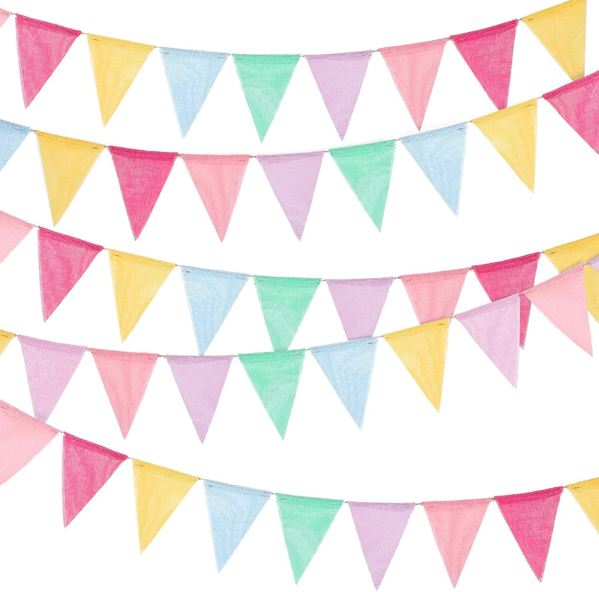 100 Pcs Pastel Pennant Flags Bunting Banner Pastel Fabric Triangle Flag Garland for Birthday Bridal Party Multicolored Decoration Hanging on Wall Ceiling Window (Mixed Color)