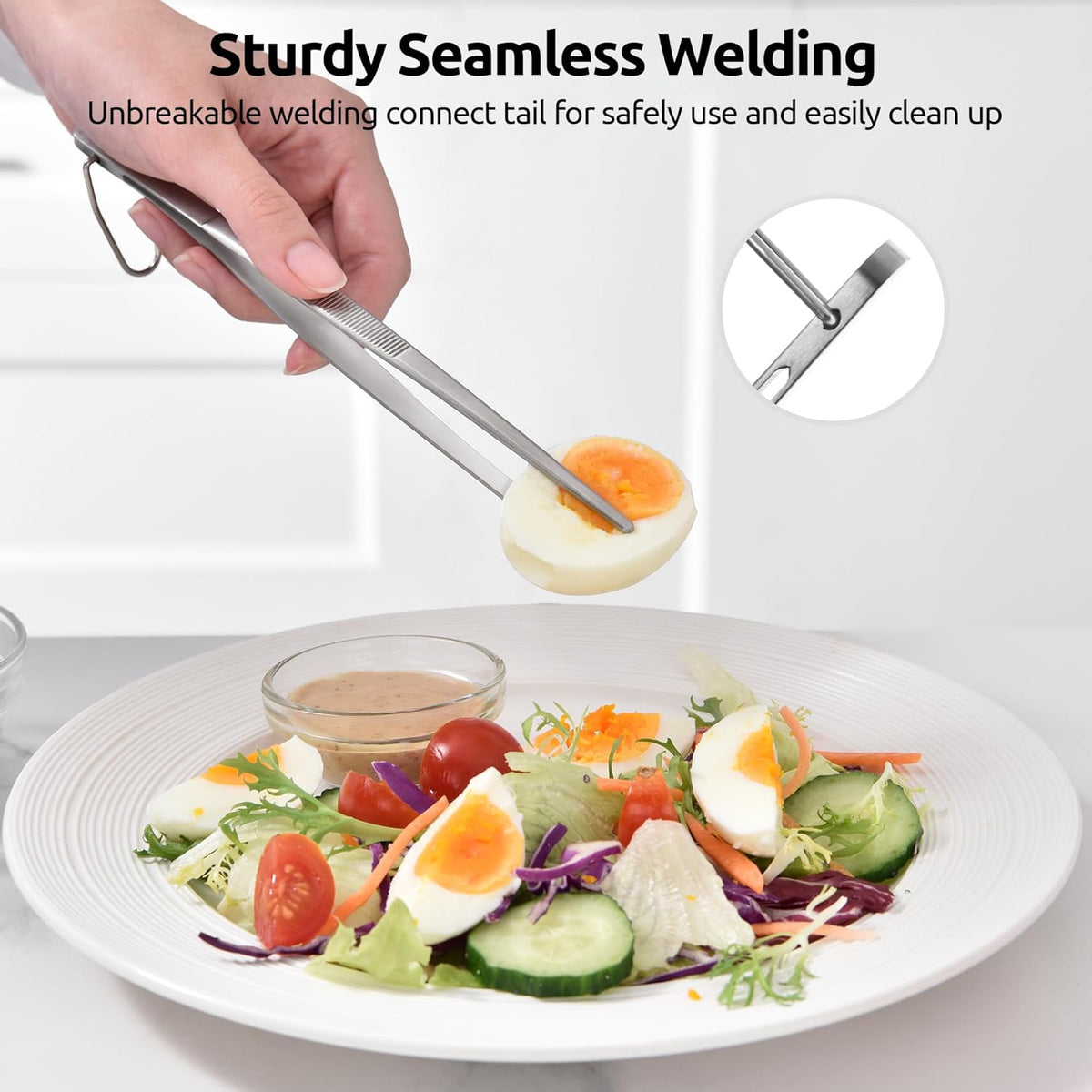 600ºF Heat Resistant 7/9/12 inches Silicone Cooking Tongs with Non Stick Rubber Tips (Purple) and 8"+10"+12" Kitchen Tweezer Set: 18/8 Stainless Steel Food-Grade Metal Food Tong (Pointed Tip)