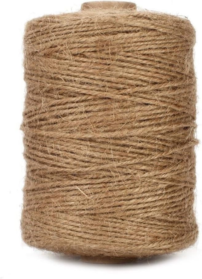 Petluno 1.82mm Jute Twine String, 500 Feet 152M Natural Garden String for Gift Wrapping, Floristry, Gardening and DIY Crafts Decoration (Brown) Brown