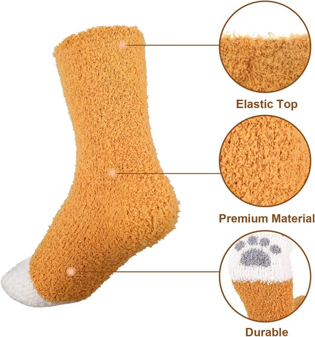 6 Pairs Fuzzy Socks for Women, Cat Claw Socks, Slipper Socks, Fuzzy Cosy Warm Cat Socks Fluffy Socks Cat Paw Socks Winter Novelty Animal Christmas Socks Gifts