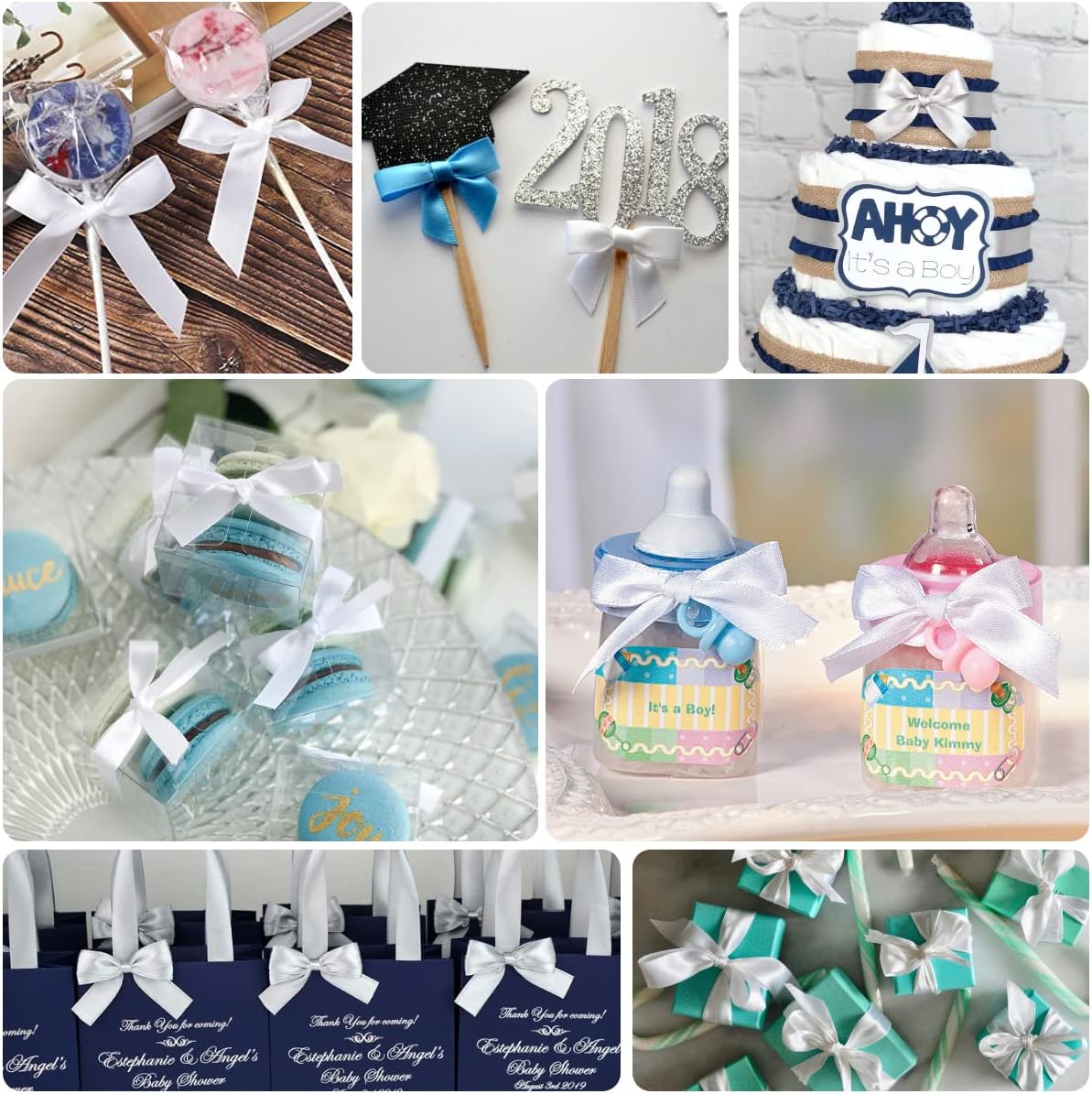 White Ribbon 2 Inch x 25 Yards, White Satin Fabric Ribbon for Christmas Gift Wrapping, Bows Making, Floral Bouquets, Wreaths, DIY Handicrafts, Sewing Projects, Birthday and Wedding Party Decoration