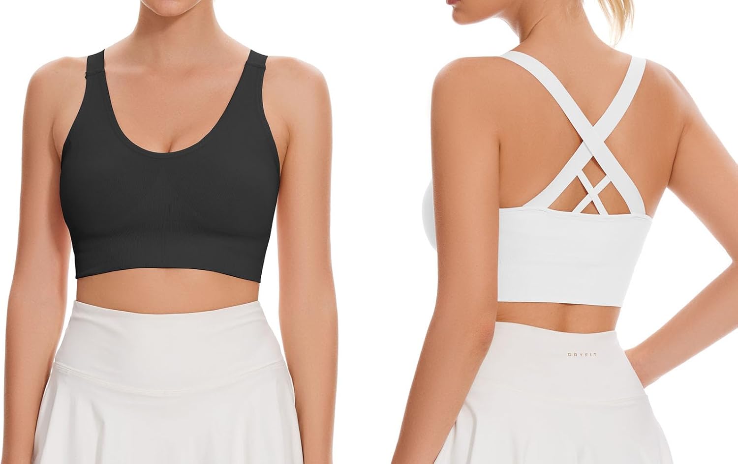 Sports Bra for Women Unpadded Medium Support Criss Cross Back Strappy Workout Bra High Impact Gym Activewear Top