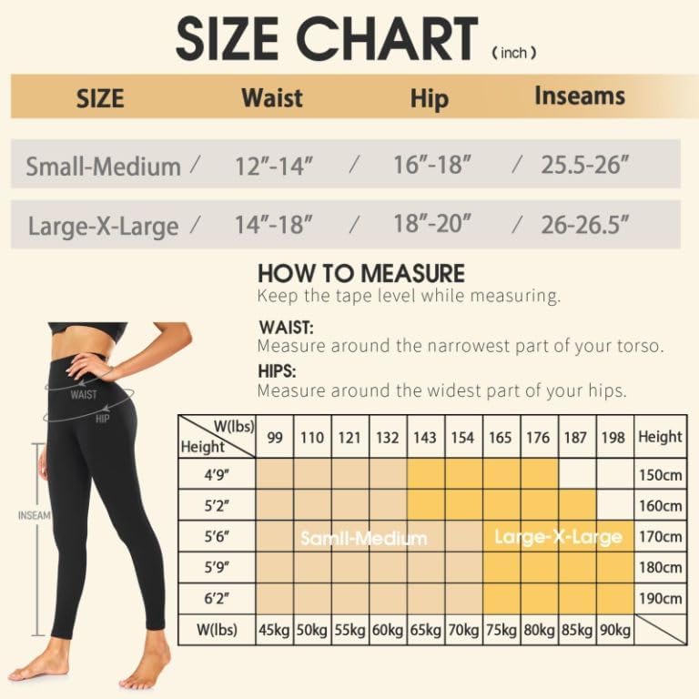Leggings for Women - High Waisted Tummy Control Butt Lifting Soft No See Through Workout Yoga Pants Running Tights