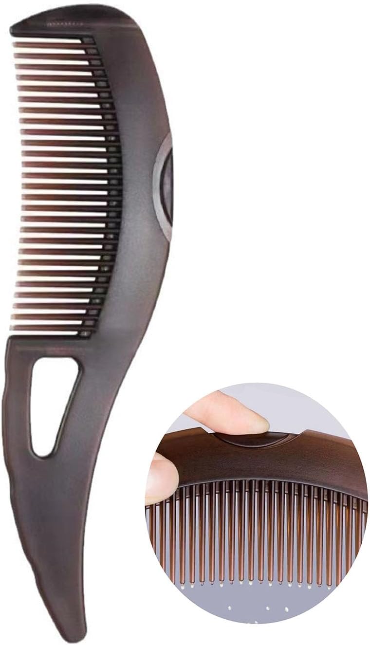 Dandruff Comb with Self-Cleaning Hollow Teeth & Massage Handle - Scalp Detox Comb for Flakes, Oil Removal - Dandruff Scalp Hair Combs for Women/Men/Kids