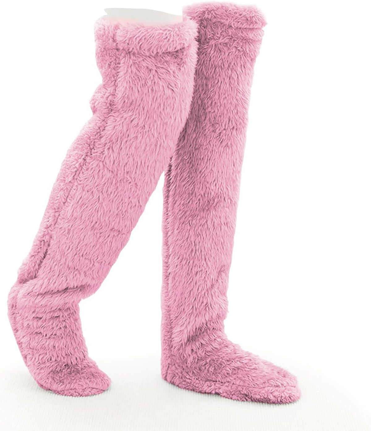 Over Knee High Fuzzy Socks Plush Slipper Stockings Furry Long Leg Warmers Winter Air-Conditioned Home Sleeping Socks