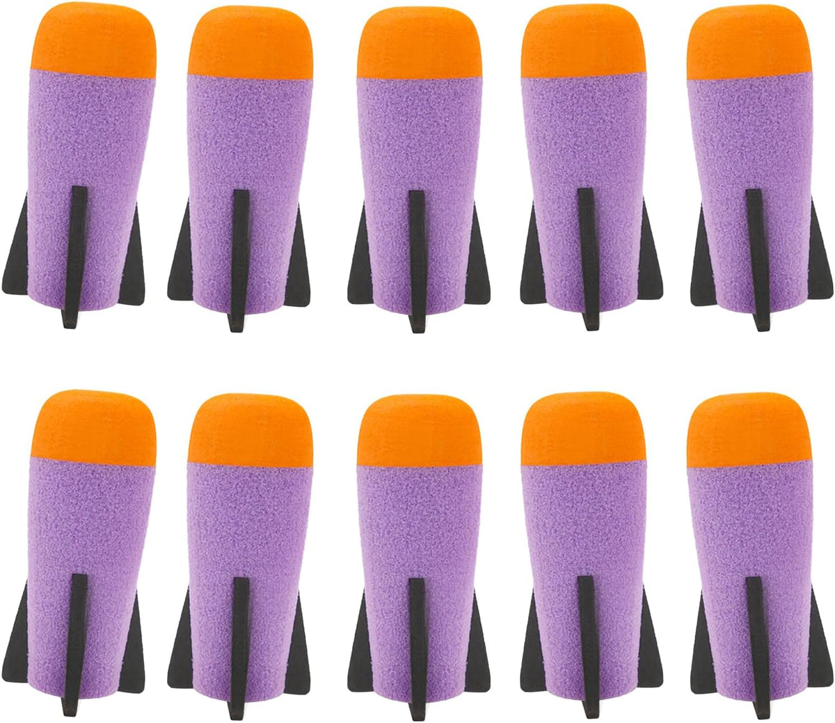 Missile Filled Foam Rocket Launcher Compatible for Nerf N-Strike Elite Series 10pcs,purple