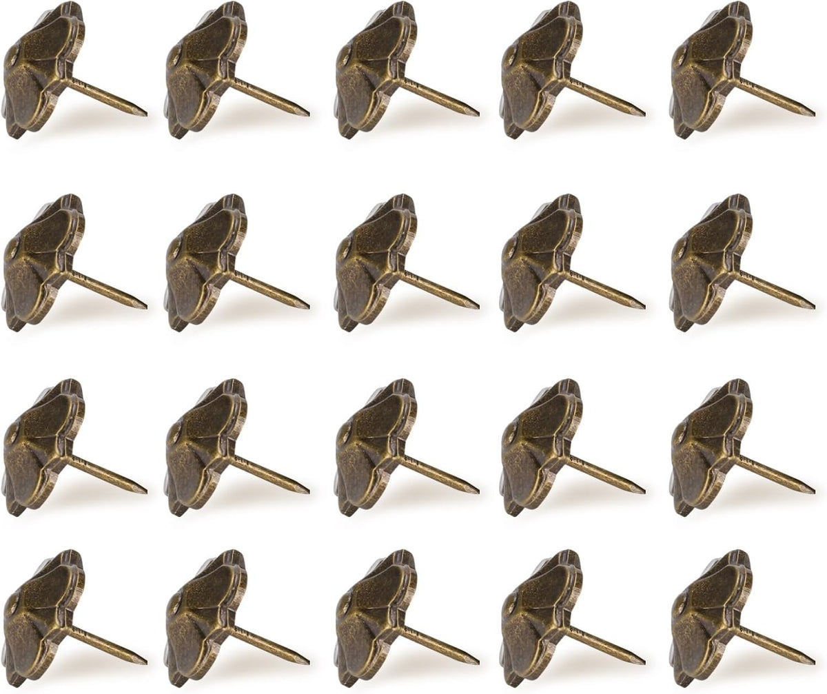 Upholstery Tacks 20PCS, 20mm Furniture Nails Flower Design Decorative Tack Vintage French Push Pin for