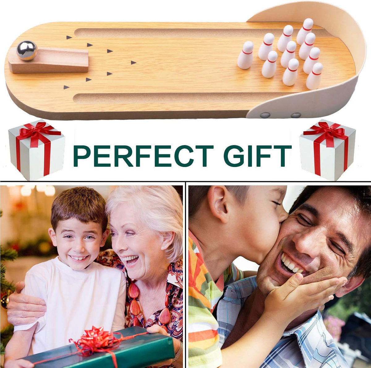 Mini Bowling Game Set for the Office - Mini Arcade Game for the Office - Mini Bowling Alley - Stress-Relief Gadget for the Office - Finger Toy - Fun and Quirky Gift - Suitable for All Ages
