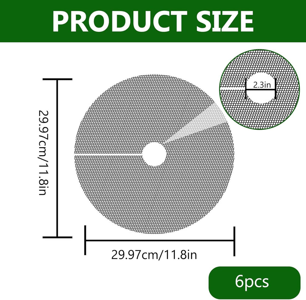 Plant Pot Cover Soil Blocker Mesh Mat Plant Protector from Cats Indoor Animals Flexible Cuttable Plant Covers with Pins Breathable Garden Plant Cover for Digging Spills 6 Pack 30cm