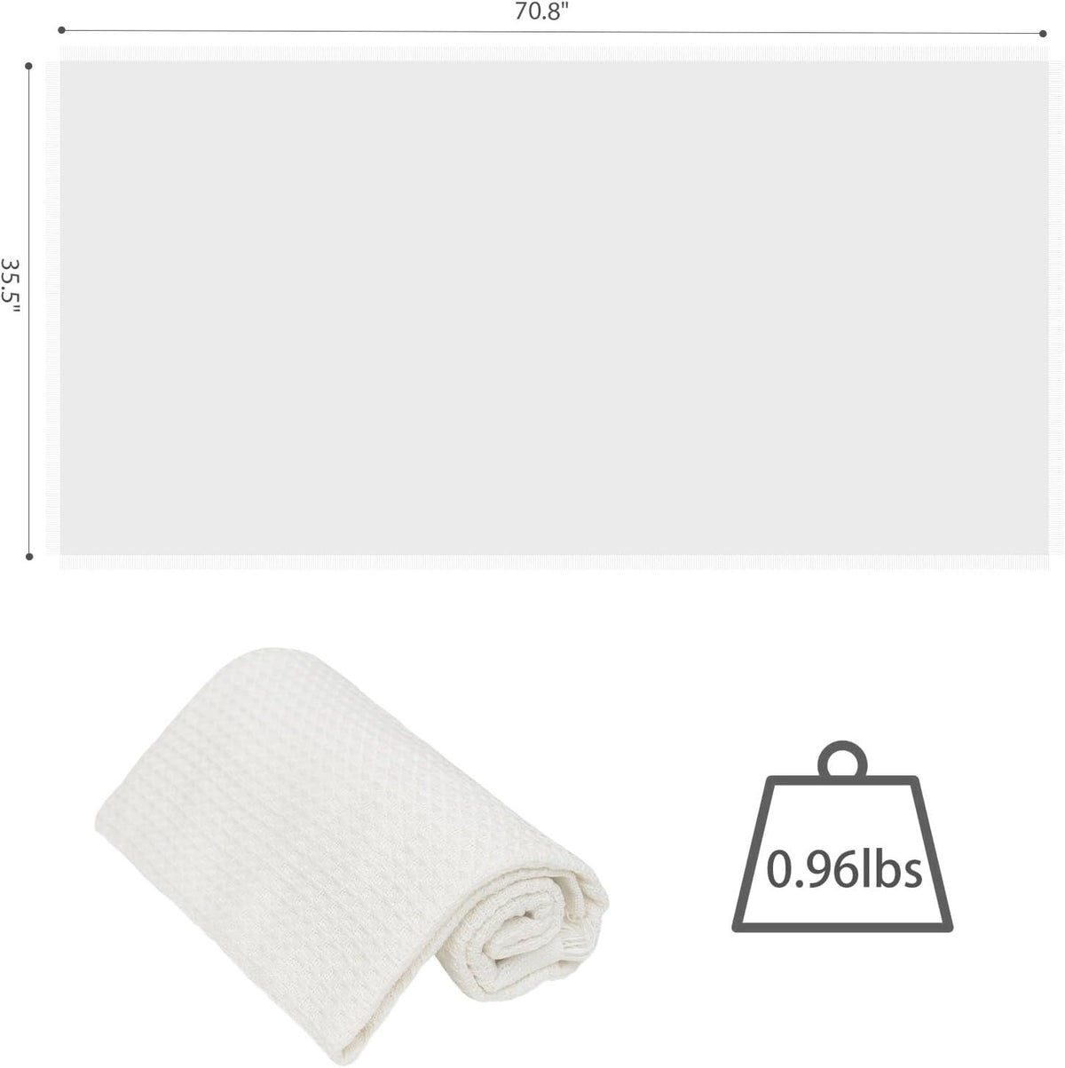 Outdoor Multifunctional Picnic mat, Picnic Blanket, Suitable for Camping, Picnic, Party, Hiking and Outdoor Activities(White | 35.5” × 70.8”)